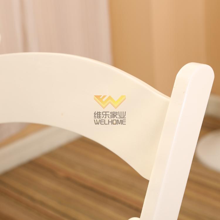 cheap beech wood white folding chair in stock